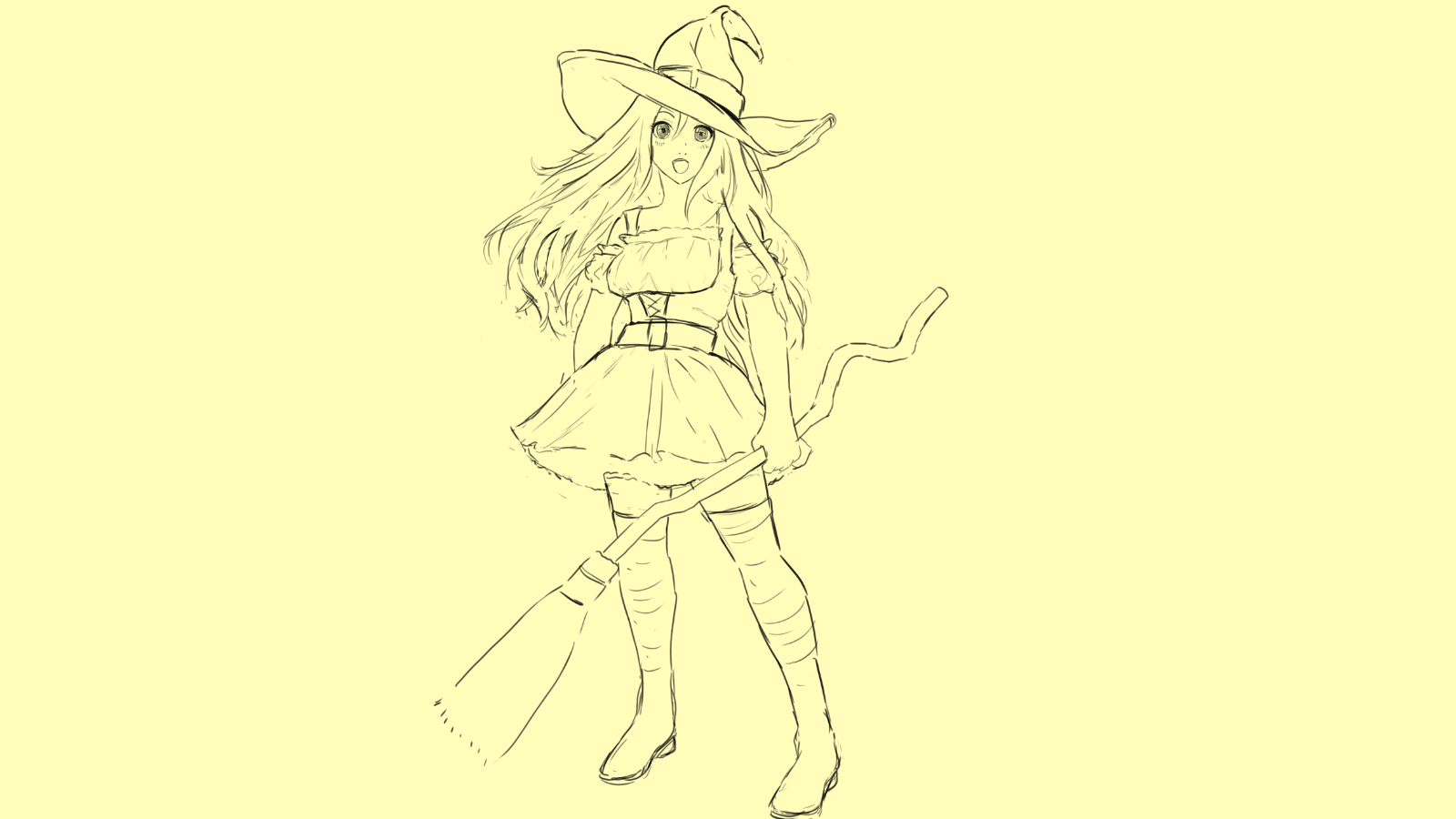 witch girl cartoon doodle kawaii anime coloring page cute illustration  drawing clipart character chibi manga comics 13430545 Vector Art at Vecteezy