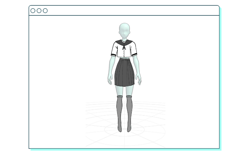How to draw an anime schoolgirl uniform | JustSketchMe