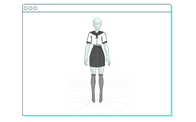 Anime school hotsell girl outfit drawing