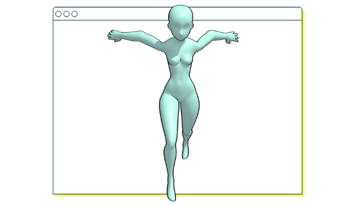 Natural Female and Male in T-Pose Base Mesh 3D Model in Woman 3DExport